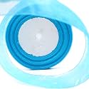 Bobbiny Organza Striped Ribbon Sky (1 inch,35 Meters) for Bridal Gift wrap, Wrapping Bows, Gift Bows, Christmas Bows, Party Decoration Pack of 5