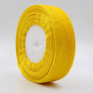 bobbiny sun yellow organza ribbon 35 color variations inside l-35 metersw-1 inch  ribbon for gift wrapping gift bows making decoration bags handle