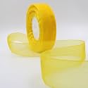 Bobbiny Organza Striped Ribbon Sun Yellow (1 inch,35 Meters) for Bridal Gift wrap, Wrapping Bows, Gift Bows, Christmas Bows, Party Decoration Pack of 3