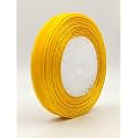 Bobbiny Organza Striped Ribbon Sun Yellow 12 mm Ribbon (0.5 inch, 35 Meters) for Bridal Gift wrap, Wrapping Bows, Gift Bows, Christmas Bows, Party Decoration Pack of 4