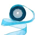 BOBBINY Teal Organza Ribbon (35+ Color Variations Inside) (L-35 Meters,W-1 Inch) | Ribbon for Gift Wrapping, Gift Bows Making, Decoration, Bags Handle