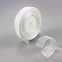 Bobbiny Organza Striped Ribbon White 12 mm (0.5 inch, 35 Meters) for Bridal Gift Wrap, Bows, Christmas, Party Decoration - Pack of 2