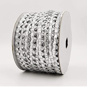bobbiny silver samosa gota patti lace border 10 meter material for dupatta bridal dresses saree lehengas palazzo anarkali suits blouses pack of 1