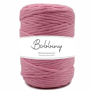 bobbiny  single strand cotton macrame cord thread rope for crafts macrame diy and other projects  baby pink  3mm 100 meter