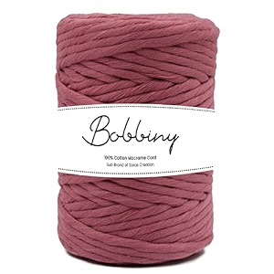 bobbiny  single strand cotton macrame cord thread rope for crafts macrame diy and other projects  dusty pink  4mm 10 meter