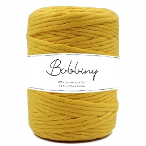 bobbiny  single strand cotton macrame cord thread rope for crafts macrame diy and other projects  mustard yellow  4mm 10 meter