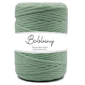 bobbiny  single strand cotton macrame cord thread rope for crafts macrame diy and other projects  laurel green  4mm 10 meter