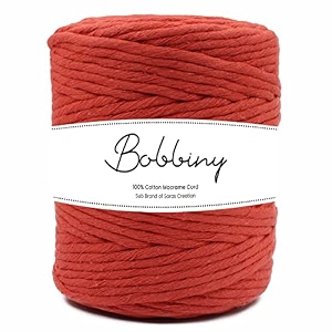 bobbiny  single strand cotton macrame cord thread rope for crafts macrame diy and other projects  saffronorange  4mm 10 meter