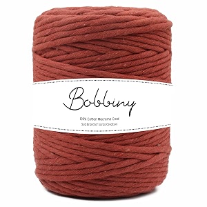 bobbiny  single strand cotton macrame cord thread rope for crafts macrame diy and other projects  rust  4mm 10 meter