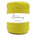 BOBBINY | Single Strand Cotton Macrame Cord Thread Rope for Crafts, Macrame DIY and Other Projects | Lemon Yellow | 4mm, 10 Meter