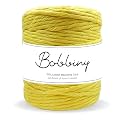 BOBBINY | Single Strand Cotton Macrame Cord Thread Rope for Crafts, Macrame DIY and Other Projects | Light Yellow | 4mm, 10 Meter