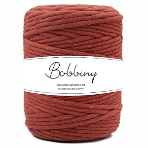 bobbiny  single strand cotton macrame cord thread rope for crafts macrame diy and other projects  rust  4mm 100 meter