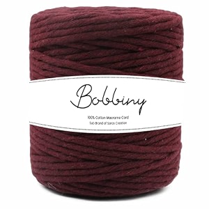 bobbiny  single strand cotton macrame cord thread rope for crafts macrame diy and other projects  maroon  4mm 100 meter