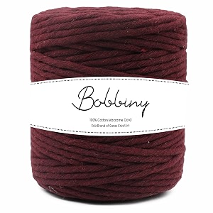 bobbiny  single strand cotton macrame cord thread rope for crafts macrame diy and other projects  maroon  4mm 200 meter