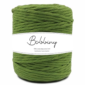 bobbiny  single strand cotton macrame cord thread rope for crafts macrame diy and other projects  green  4mm 200 meter