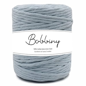 bobbiny  single strand cotton macrame cord thread rope for crafts macrame diy and other projects  baby blue  4mm 200 meter