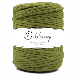 bobbiny  single strand cotton macrame cord thread rope for crafts macrame diy and other projects  mehandi green  4mm 100 meter