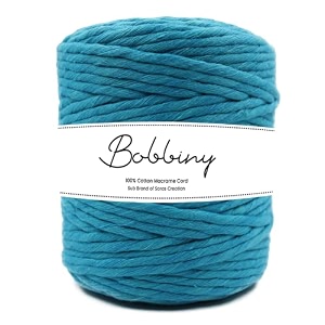 bobbiny  single strand cotton macrame cord thread rope for crafts macrame diy and other projects  firozi  4mm 100 meter