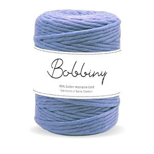 bobbiny  single strand cotton macrame cord thread rope for crafts macrame diy and other projects  dark purple  4mm 100 meter blue