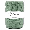 BOBBINY | Single Strand Cotton Macrame Cord Thread Rope for Crafts, Macrame DIY and Other Projects | Laurel Green | 4mm, 200 Meter