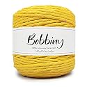 BOBBINY | Single Strand Cotton Macrame Cord Thread Rope for Crafts, Macrame DIY and Other Projects | Mustard Yellow | 4mm, 100 Meter