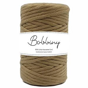 bobbiny  single strand cotton macrame cord thread rope for crafts macrame diy and other projects  dark brown  4mm 20 meter