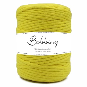 bobbiny  single strand cotton macrame cord thread rope for crafts macrame diy and other projects  lemon yellow  4mm 20 meter