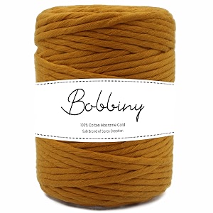 bobbiny  single strand cotton macrame cord thread rope for crafts macrame diy and other projects  brown  4mm 20 meter