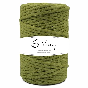 bobbiny  single strand cotton macrame cord thread rope for crafts macrame diy and other projects  mehandi green  4mm 20 meter