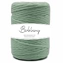 BOBBINY | Single Strand Cotton Macrame Cord Thread Rope for Crafts, Macrame DIY and Other Projects | Laurel Green | 4mm, 20 Meter