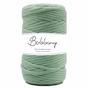 bobbiny  single strand cotton macrame cord thread rope for crafts macrame diy and other projects  laurel green  4mm 50 meter