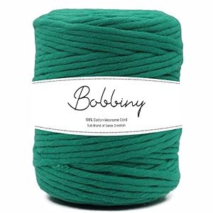 bobbiny  single strand cotton macrame cord thread rope for crafts macrame diy and other projects  leaf green  4mm 50 meter