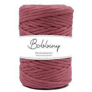 bobbiny  single strand cotton macrame cord thread rope for crafts macrame diy and other projects  dusty pink  4mm 50 meter