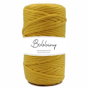 bobbiny  single strand cotton macrame cord thread rope for crafts macrame diy and other projects  mustard yellow  4mm 50 meter