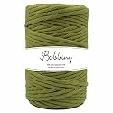 BOBBINY Single Strand Cotton Macrame Cord Thread Rope For Crafts, Macrame DIY And Other Projects | Mehandi Green | 4Mm, 50 Meter, 1 Count