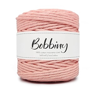 bobbiny  single strand cotton macrame cord thread rope for crafts macrame diy and other projects  peach  4mm 100 meter