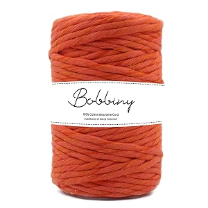 bobbiny  single strand cotton macrame cord thread rope for crafts macrame diy and other projects  saffronorange  4mm 200 meter