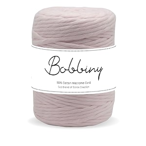 bobbiny  single strand cotton macrame cord thread rope for crafts macrame diy and other projects  powder pink  4mm 20 meter