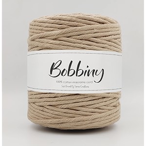 bobbiny  single strand cotton macrame cord thread rope for crafts macrame diy and other projects  light brown  4mm 10 meter