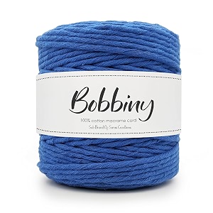 bobbiny  single strand cotton macrame cord thread rope for crafts macrame diy and other projects  royal blue  4mm 10 meter