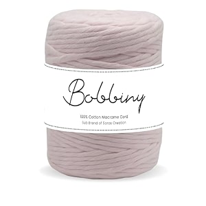 bobbiny  single strand cotton macrame cord thread rope for crafts macrame diy and other projects  powder pink  4mm 100 meter