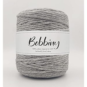 bobbiny  single strand cotton macrame cord thread rope for crafts macrame diy and other projects  melange  4mm 50 meter