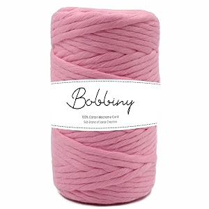 bobbiny  single strand cotton macrame cord thread rope for crafts macrame diy and other projects  baby pink  3mm 20 meter