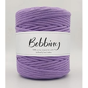 bobbiny  single strand cotton macrame cord thread rope for crafts macrame diy and other projects  purple  4mm 10 meter