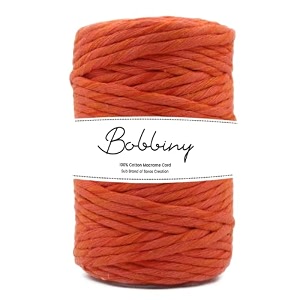 bobbiny  single strand cotton macrame cord thread rope for crafts macrame diy and other projects  saffronorange  4mm 20 meter