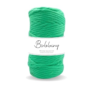 bobbiny  single strand cotton macrame cord thread rope for crafts macrame diy and other projects  dark mint green  4mm 200 meter