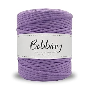 bobbiny  single strand cotton macrame cord thread rope for crafts macrame diy and other projects  purple  4mm 20 meter