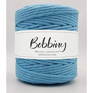 bobbiny  single strand cotton macrame cord thread rope for crafts macrame diy and other projects  dark sky  4mm 10 meter