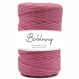 bobbiny  single strand cotton macrame cord thread rope for crafts macrame diy and other projects  bubble gum  4mm 10 meter pink 1 count