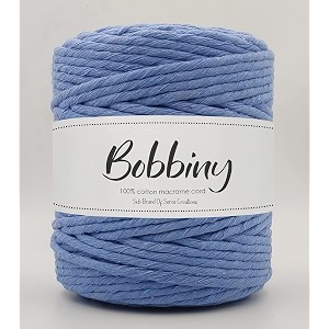 bobbiny  single strand cotton macrame cord thread rope for crafts macrame diy and other projects  sky blue  4mm 20 meter